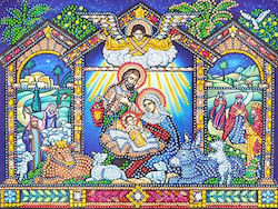 Diamond Mosaic Mandala 7D Birth In Stable 40x30...
