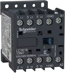 Миниатюрен Контактор 1z 3p Ac3-16a Намотка 230vac 50hz Lc1k1610p5