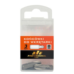 Tip Bit Tip Drill 25mm 3 Pieces PH1