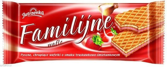 Jutrzenka Familien Waffeln Geschmack Erdbeer-Creme 180 G