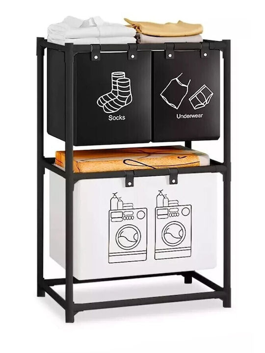 Factory Перилна Кошница Текстил 97x28x57см Черен