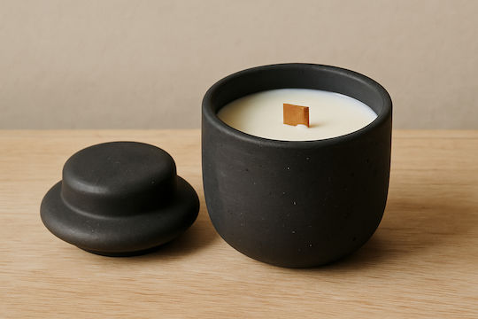 Handgemachte Aromatische Soja Kerze Gefäß Schwarz 11x9cm 780g