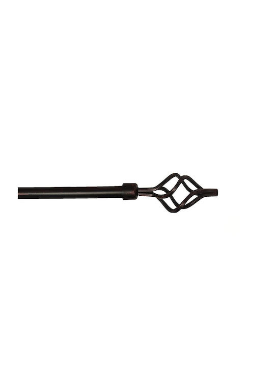 Palatex Extendable Metallic Curtain Pole Single Φ16mm 120-210cm Black Copper