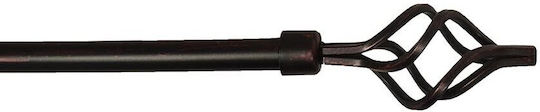 Palatex Ausziehbares Metallisches Vorhangstangen Einzeln Φ16mm 120-210cm Schwarz Kupfer 3650063