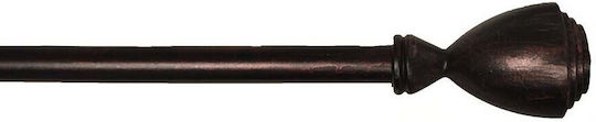 Palatex Ausziehbare Metallische Vorhangstange Einzeln Φ16mm 120-210cm Schwarz Kupfer 3650053