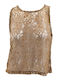 Damen Bluse Ärmellos Brown