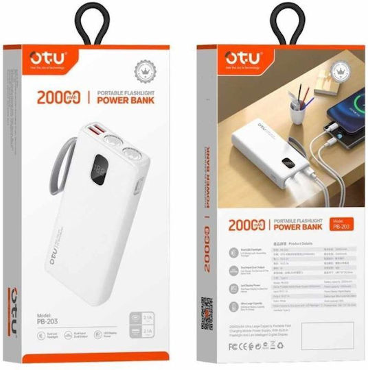 PB203 Power Bank 20000mAh mit 2 USB-A Anschlüssen Weiß