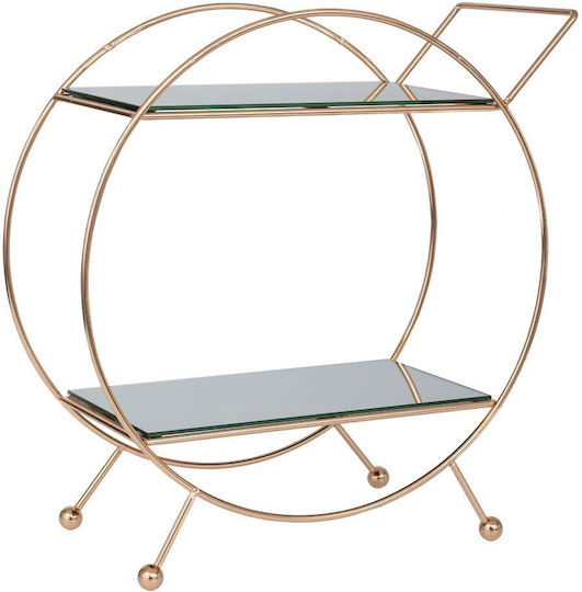 Iliadis Metallic Rectangular Decorative Tray with Mirror 43x19x43cm