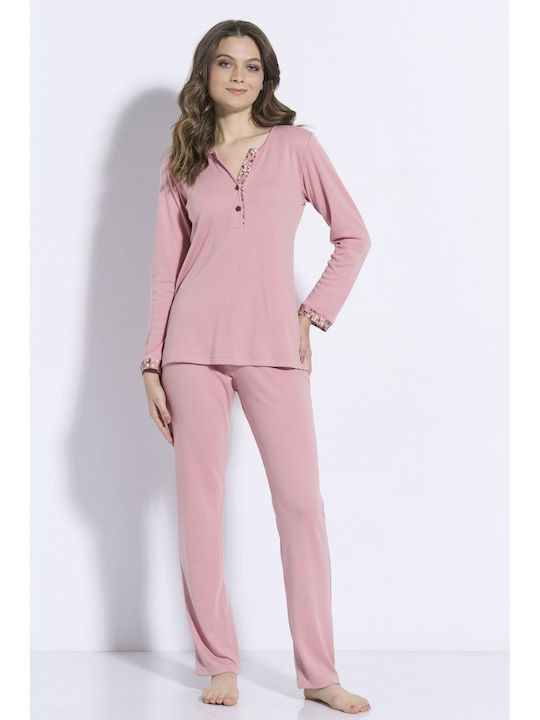 Jeannette Lingerie Winter Women's Pyjama Set Pink