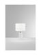 Fan Europe London Glass Table Lamp with Beige Shade and White Base