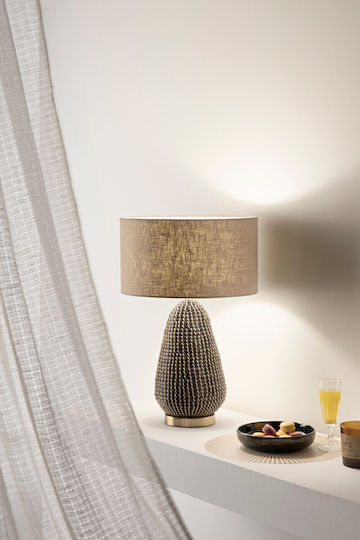 Fan Europe Posidonia Table Lamp with Brown Shade and Base