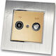 TV Sat Terminal Socket Gold Frame Silver Metall...