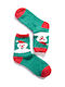 Women's Christmas Fleece Reindeer Green Socks