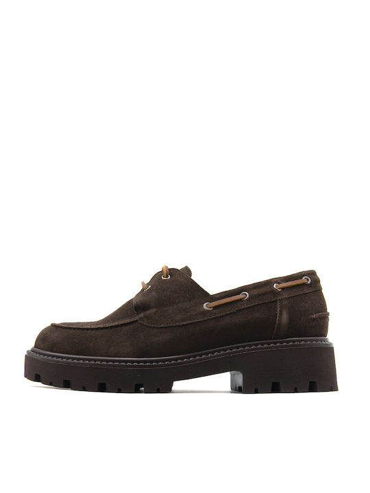 Kalogirou Leder Damen Bootsschuhe in Braun Farbe