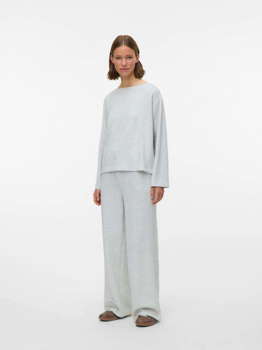 Damen Stoff Hose in Weitem Schnitt Gray