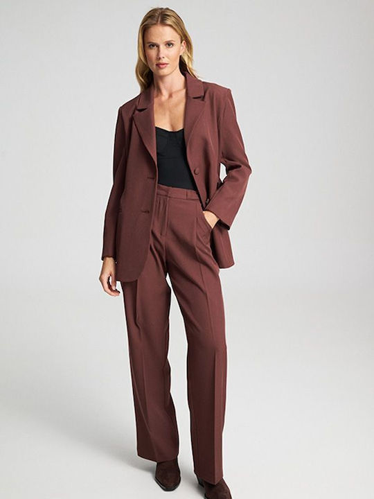 Women's Fabric Trousers Bordeaux