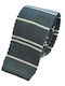 Lines Men's Tie Silk Knitted Printed in Gray Color