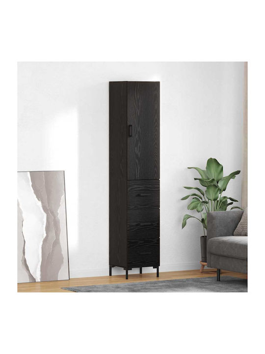 Highboard Nτουλάπι Wohnzimmer από Spanplatte Μαύρη Οξυά 34.5x34x90cm