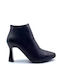 Leder Stiefeletten Damen Schwarz