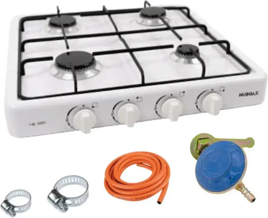 Liquid Gas Countertop with 4 Burners White