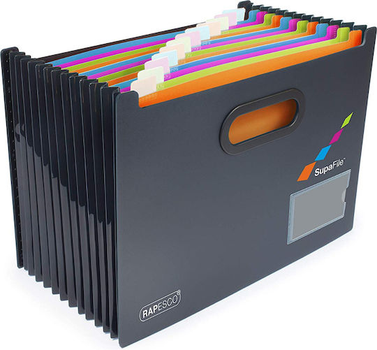 Rapesco A4 Supafile Desktop Expanding File Organiser Germ Savvy 13 Parts 1489