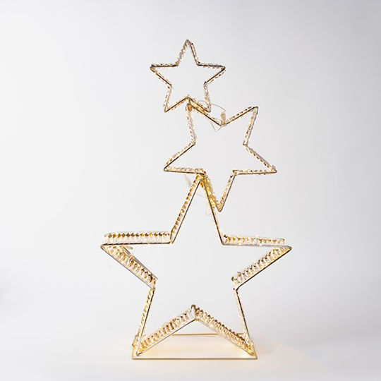 Eurolamp Stea Decorativă De Crăciun Cu Lumină LED Din Plastic Alb Cald 51x10x82cm