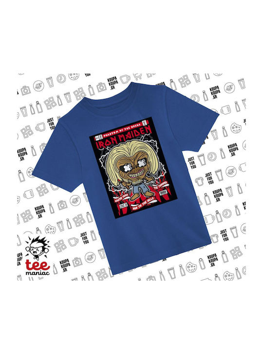 Kinderoberteile T-Shirt Blau Iron Maiden (eddie) KP_31084_tshirt-kid-blau