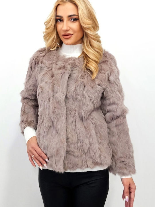 Lungă Blană de damă Dusty Pink