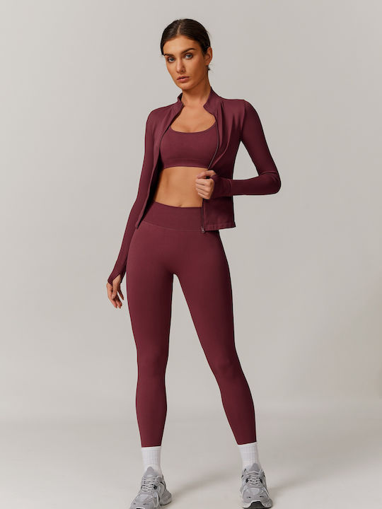 Set Women's Leggings Burgundy