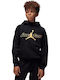 Fleece Kids Sweatshirt with Hood and Pockets Black