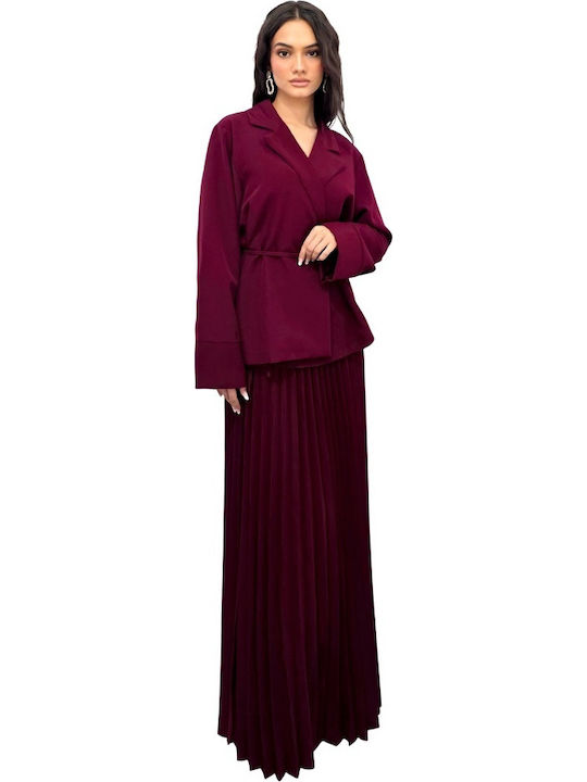 Set with Maxi Skirt Burgundy