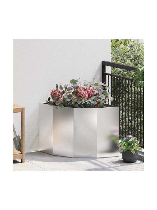 vidaXL Γλάστρα Μεταλλική Ασημί 60x60x50εκ.