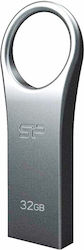 Silicon Power Firma F80 32GB USB 2.0 Ασημί