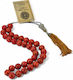 Coral Worry Beads with Tassel with 33 Beads