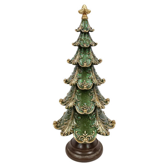 Christmas Tree Green-Gold Polyresin 30cm