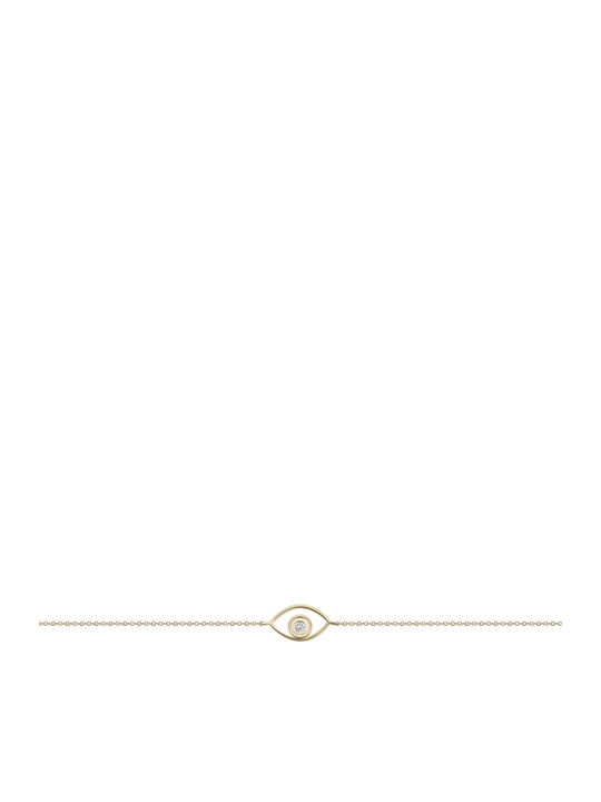 Ekan Damen Armband mit Design Auge aus Gold 14K mit Diamant
