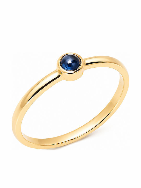 Lunaorocreations Damen Saphir Gelbes Gold 14 Karat Ring