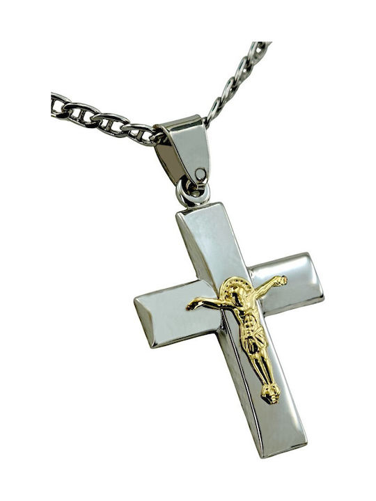 VTJ Men's Cross with the Crucified from Silver with Chain
