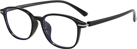 Techsuit Anti-Blue Light Glasses Reflex PC 6635 Unisex Round TR90 Frame AC Lens Black
