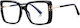 Techsuit Anti-Blue Light Glasses Reflex PC 2270 Women Oversized TR90 & Metal Frame AC Lens Black