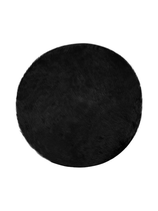 vidaXL Teppich Kamin Rechteckig Leder Black