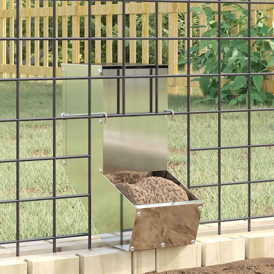 vidaXL Χαμστεριών Ασημί Metall Futtermittel für Kaninchen mit Kapazität 1kg 12.5x26x28.5cm.