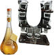Minibar Set U-Shaped Wooden Holder 6 Glasses Bottega Fume Grappa