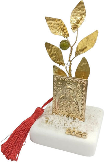Kalliopi Silver Olive Branch Made of Stone