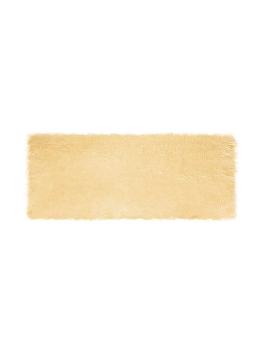 vidaXL Rug Fireplace Rectangular Leather Cream