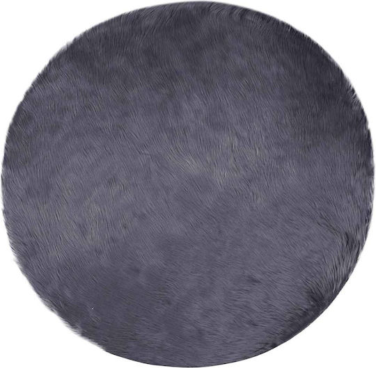 vidaXL Teppich Kamin Rechteckig Leder Charcoal