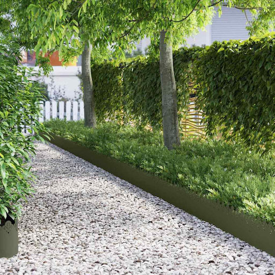 vidaXL Metal Garden Border in Green Color 1.03m x 22cm
