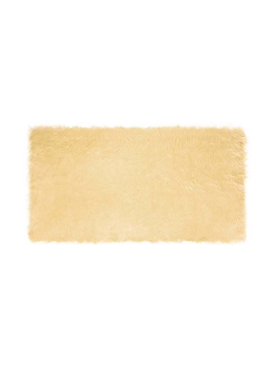vidaXL Rug Fireplace Rectangular Leather Cream