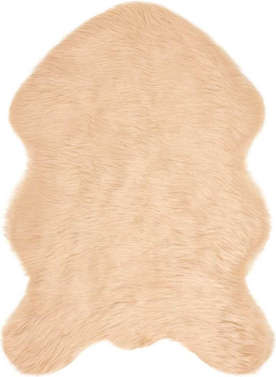 vidaXL Teppich Kamin Rechteckig Leder Beige