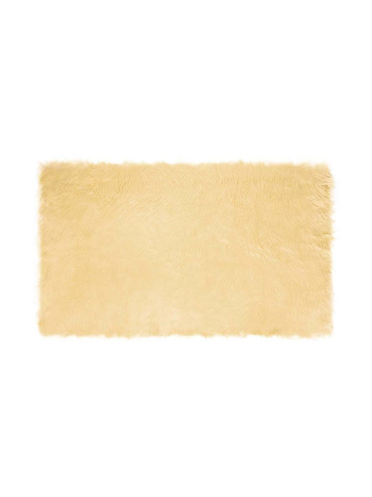 vidaXL Rug Fireplace Rectangular Leather Cream
